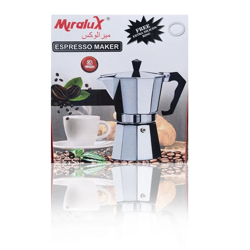 150ml Italian Classic Coffee Maker Aluminum Moka Pots Espresso Percolator Pot ML-8005 - Tuzzut.com Qatar Online Shopping