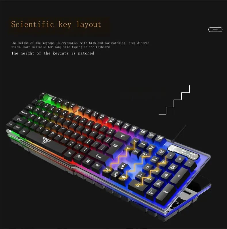 V4 mechanical touch keyboard mouse set game set luminous wired photoelectric keyboard - Tuzzut.com Qatar Online Shopping