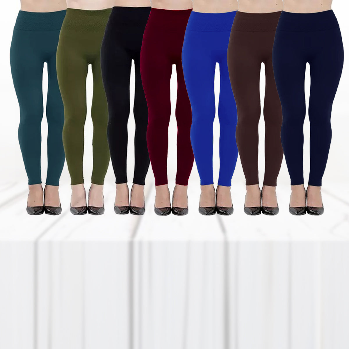 6 Pcs Assorted Colors Women's Fashion Leggings 6 Pcs Assorted Colors Women's Fashion Leggings