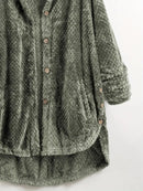 Plus Flannel Single Breasted High Low Hem Hooded Coat XL B-41380 - Tuzzut.com Qatar Online Shopping