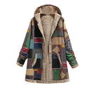Women Parka Plus Size Coat Hooded Warm Soft Fluffy Faux Fur Lined Vintage Print Autumn Winter Jacket Overcoat B-40831 - Tuzzut.com Qatar Online Shopping
