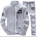 New Men's Sweatsuits Male Trucksuit Spring Autumn Stand Collar Letter Printing Sportswear Set Men Sweatshirts L S4057882 - Tuzzut.com Qatar Online Shopping