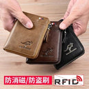 Vintage Business Credit Card Holder Case Anti-Theft Clutch Short Men's Leather Wallet Large Capacity 0188 - Tuzzut.com Qatar Online Shopping