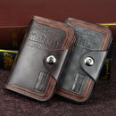 Men's Wallets Magnetic Buckle Clutches Leather Compartment Tri-Fold Wallets F388 - Tuzzut.com Qatar Online Shopping