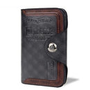 Men's Wallets Magnetic Buckle Clutches Leather Compartment Tri-Fold Wallets F388 - Tuzzut.com Qatar Online Shopping