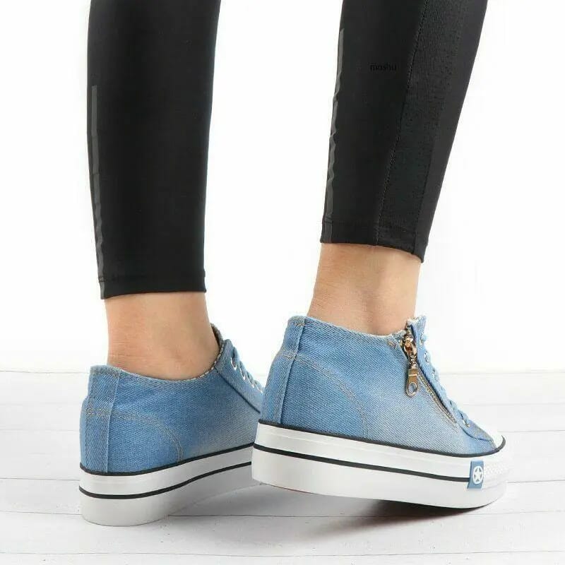 Jeans Blue Ladies Canvas Shoes 37 - Tuzzut.com Qatar Online Shopping