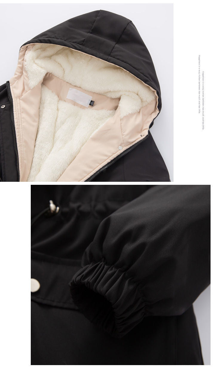 New Women Jackets Zipper Pockets Casual Long Sleeves Coats Winter Hooded Jacket XL B-41495 - Tuzzut.com Qatar Online Shopping