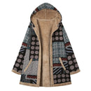 Women Parka Plus Size Coat Hooded Warm Soft Fluffy Faux Fur Lined Vintage Print Autumn Winter Jacket Overcoat B-40831 - Tuzzut.com Qatar Online Shopping