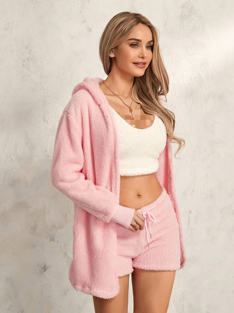 Winter Plush Pajamas Set 3 Pieces Loungewear Suits Women S B-466366 - Tuzzut.com Qatar Online Shopping