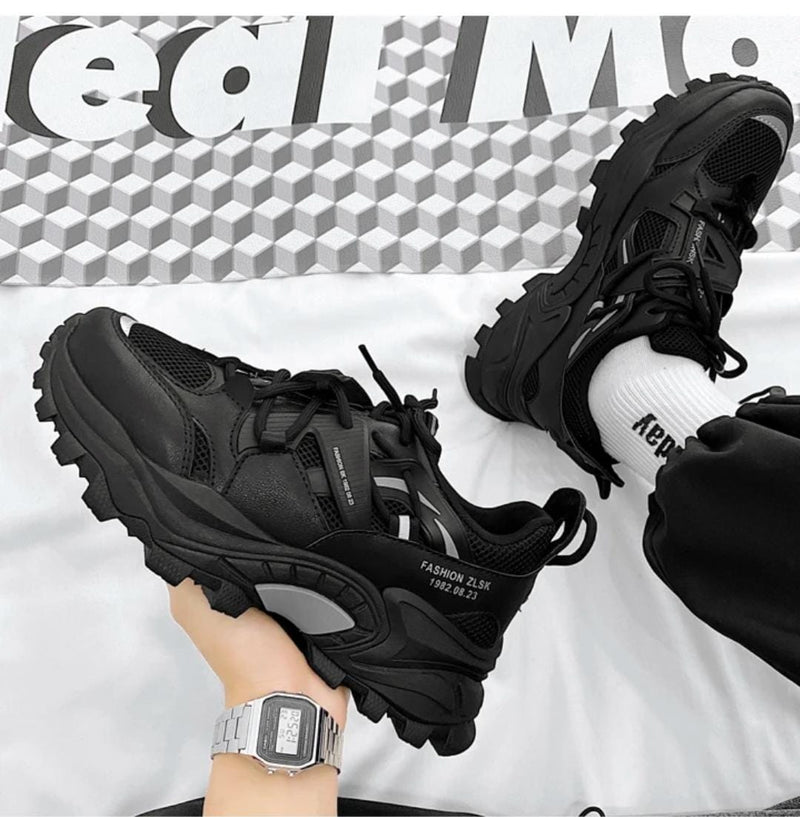 Men Letter Graphic Lace Up Chunky Sneakers 40 - Tuzzut.com Qatar Online Shopping