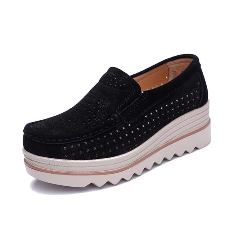 New Spring Fashion Women Casual Shoes Suede Leather Platform Shoes 38 - Tuzzut.com Qatar Online Shopping