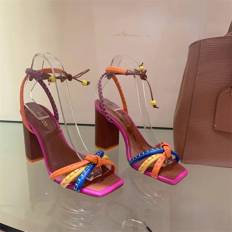 Summer women's high heels, women's fashion, open toe colored sandals S4858699 - Tuzzut.com Qatar Online Shopping