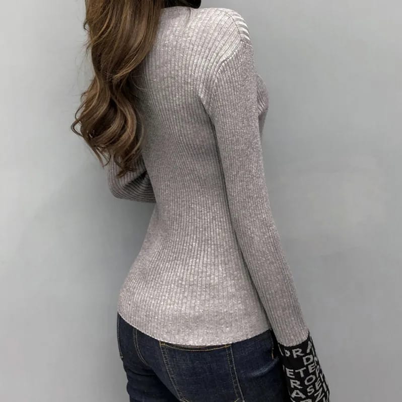 Women Sweaters And Pullovers Turtleneck Slim Sweaters Ladies Knitted - Tuzzut.com Qatar Online Shopping