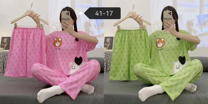 3 Pcs Women's Pajama Home Wear P41-17 - Tuzzut.com Qatar Online Shopping