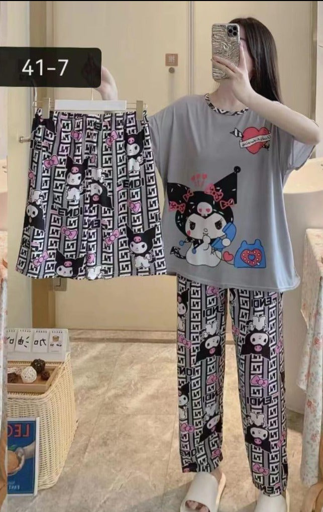 3 Pcs Women's Pajama Home Wear P41-7 - Tuzzut.com Qatar Online Shopping