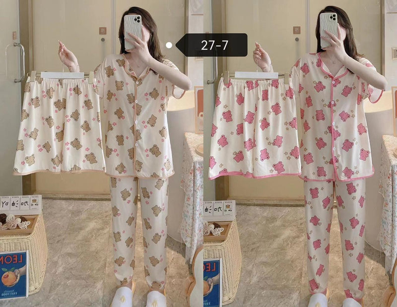 3 Pcs Women's Pajama Home Wear P27-7 - Tuzzut.com Qatar Online Shopping