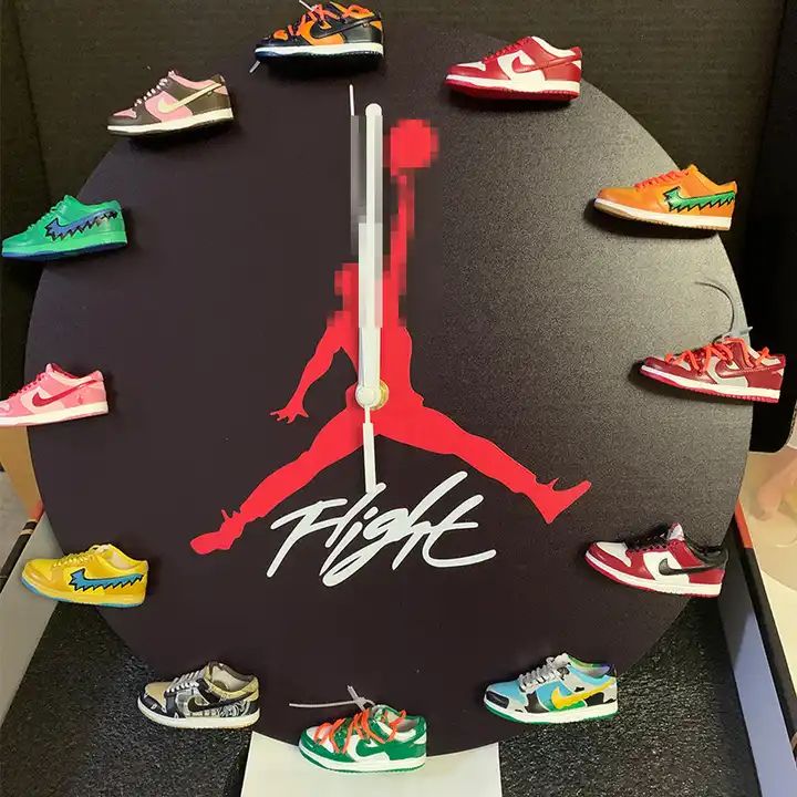 Wooden Panel Basketball flight 12 AJ Shoe Magnet Mini 3D Sneaker Clock - Tuzzut.com Qatar Online Shopping