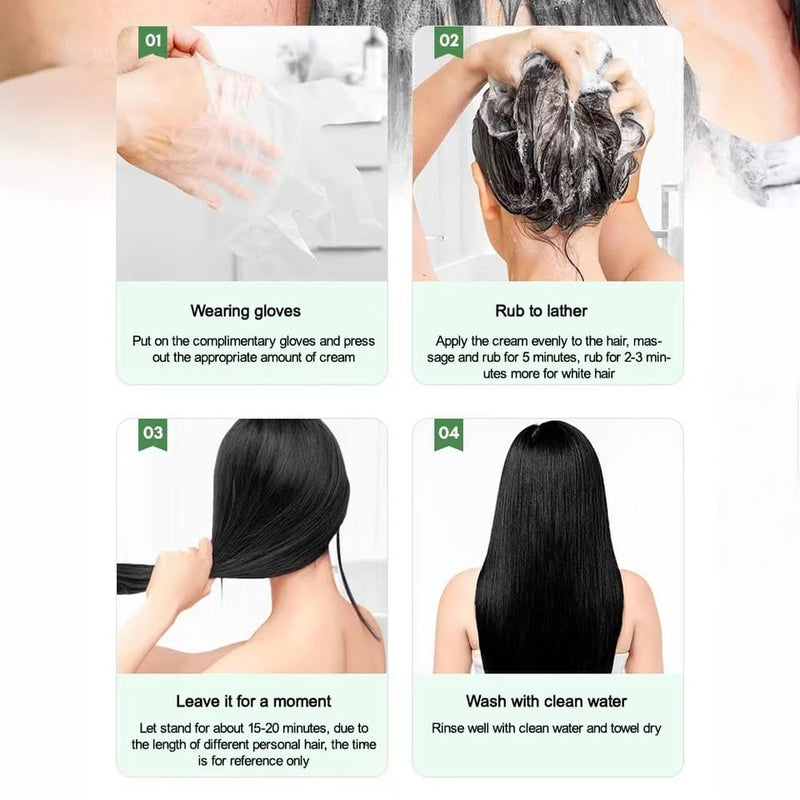 Beirou Shampoo Bubble Plant Hair Dye Household Washing Black Color Hair Cream Easy-to-wash Hair Color - Tuzzut.com Qatar Online Shopping