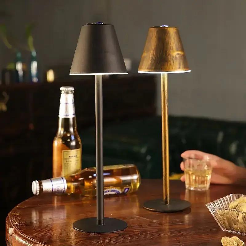 Rechargable Cordless Table Nordic Iron Art Fashion Touch Dimming Lamp M-321 - Tuzzut.com Qatar Online Shopping