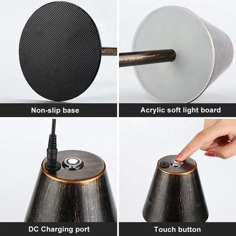 Rechargable Cordless Table Nordic Iron Art Fashion Touch Dimming Lamp M-321 Rechargable Cordless Table Nordic Iron Art Fashion Touch Dimming Lamp M-321