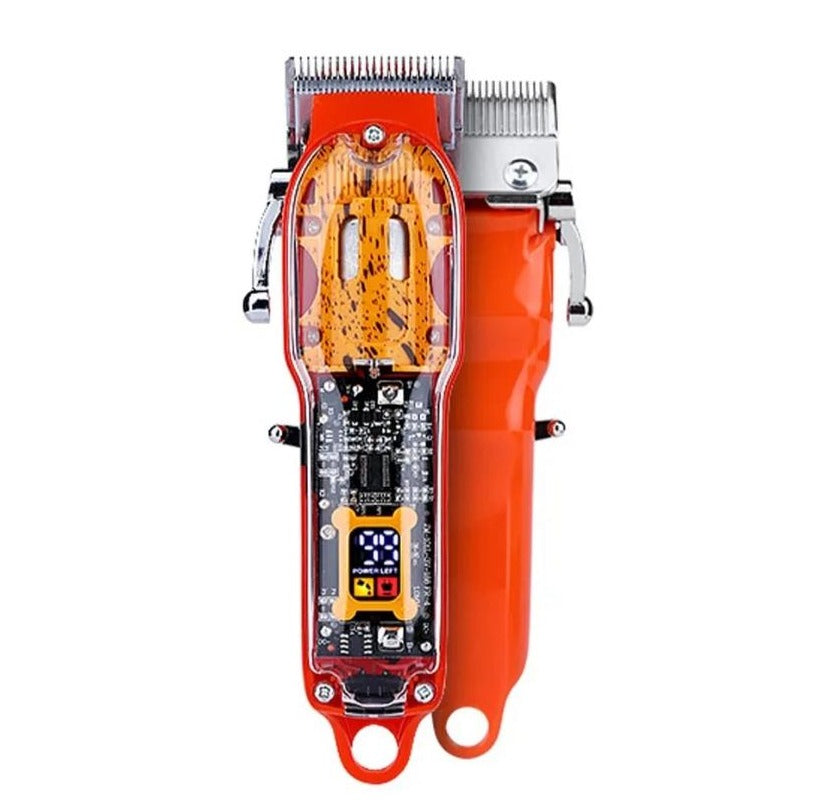 Wireless Transparent Multi-Color Hair LED Display Rechargeable Haircut Trimmer JM 200 Wireless Transparent Multi-Color Hair LED Display Rechargeable Haircut Trimmer JM 200