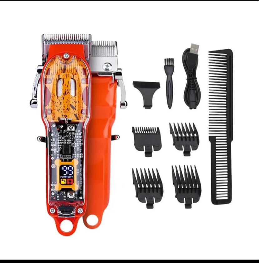 Wireless Transparent Multi-Color Hair LED Display Rechargeable Haircut Trimmer JM 200 Wireless Transparent Multi-Color Hair LED Display Rechargeable Haircut Trimmer JM 200