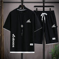 Men's Casual Abiaous Sports Set Young Short Sleeve Set TS30 - Tuzzut.com Qatar Online Shopping