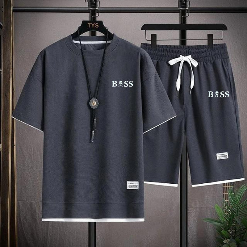 Men's Two Piece Set Casual T-Shirt And Shorts TS32 - Tuzzut.com Qatar Online Shopping