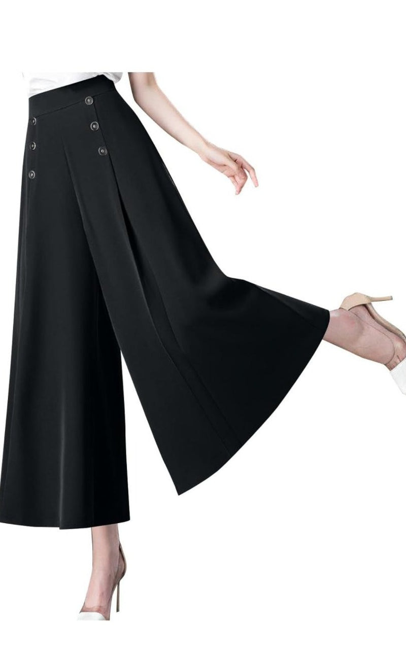 Womens Elastic High Waist Wide Leg Cropped Palazzo Pants X3732132 - Tuzzut.com Qatar Online Shopping