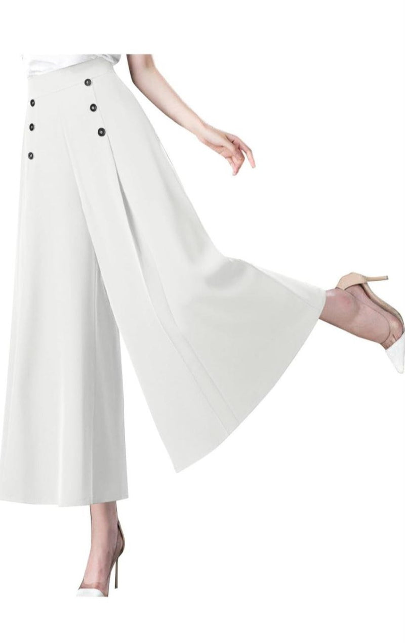 Womens Elastic High Waist Wide Leg Cropped Palazzo Pants X3732132 - Tuzzut.com Qatar Online Shopping