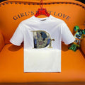 Short Sleeved T-Shirt Gold Print Fashion Two Piece Set TS36 - Tuzzut.com Qatar Online Shopping