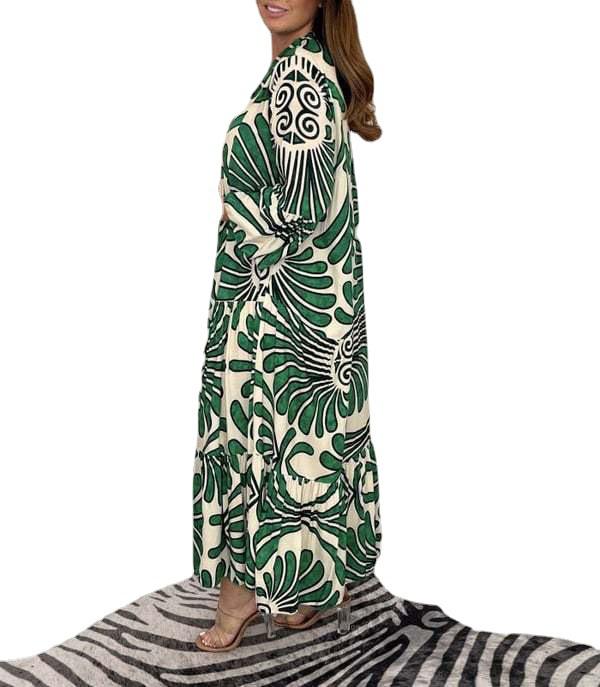 Fall Women's Printed Loose Casual Dresses B-88674 Fall Women's Printed Loose Casual Dresses B-88674