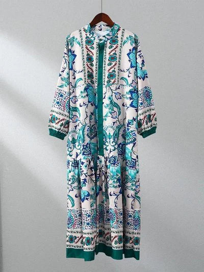 Women's Katleya Saks Blue Button Detailed Casual Dress B-113599 Women's Katleya Saks Blue Button Detailed Casual Dress B-113599