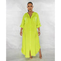 Women White Solid Long Sleeve Button Tassel Dresses B-104758 - Tuzzut.com Qatar Online Shopping