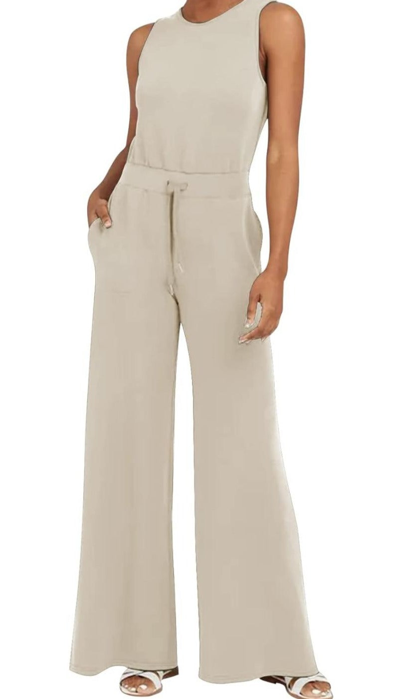 Jumpsuits For Women Wide Leg Pants Sleeveless Dress B-66550 - Tuzzut.com Qatar Online Shopping