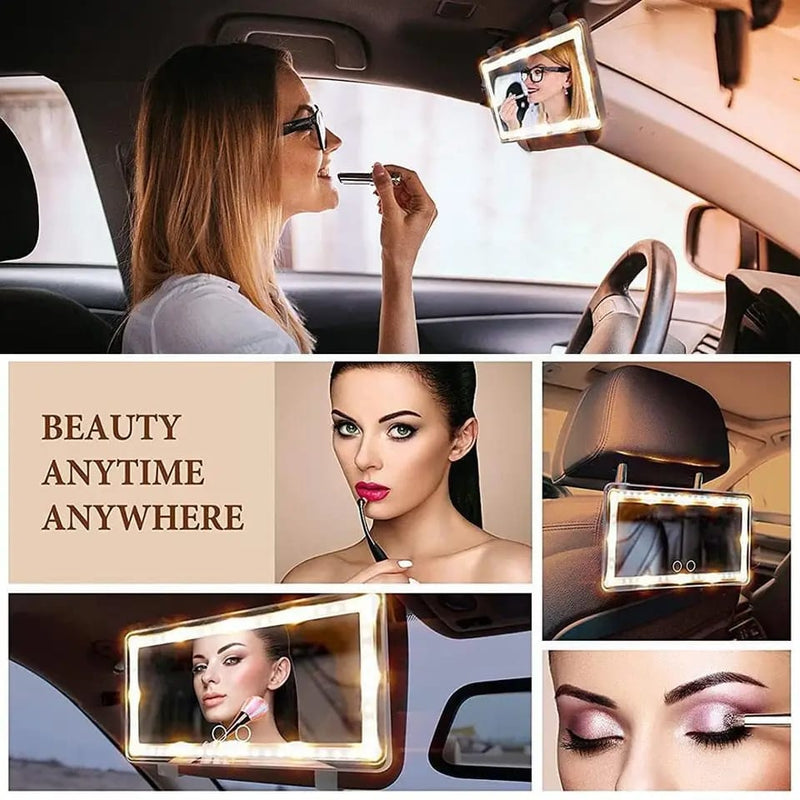 Car Rechargeable Cosmetic Mirror Visor Dimmable Light - Tuzzut.com Qatar Online Shopping