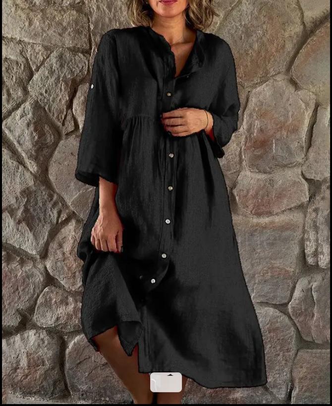 Womens Fashion Vintage Linen Shirt Dress B-73315 Womens Fashion Vintage Linen Shirt Dress B-73315