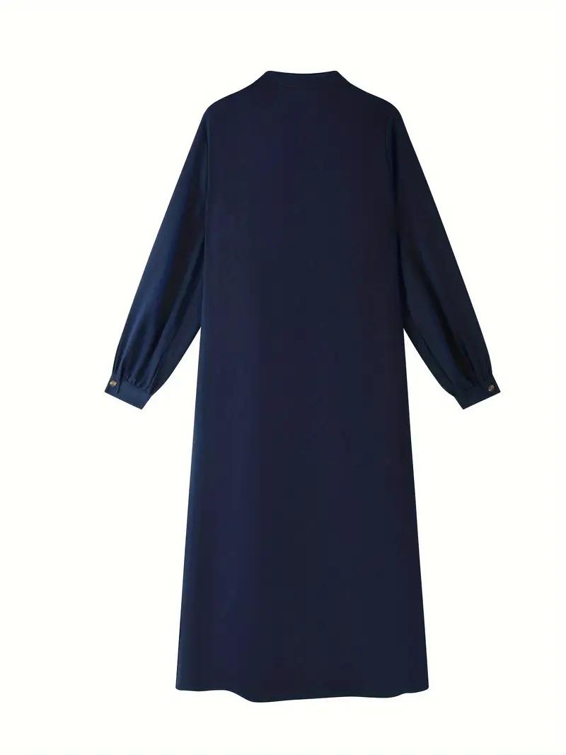Turkish Jilbab Kaftan Linen Maxi Dress Women B-81682 - Tuzzut.com Qatar Online Shopping