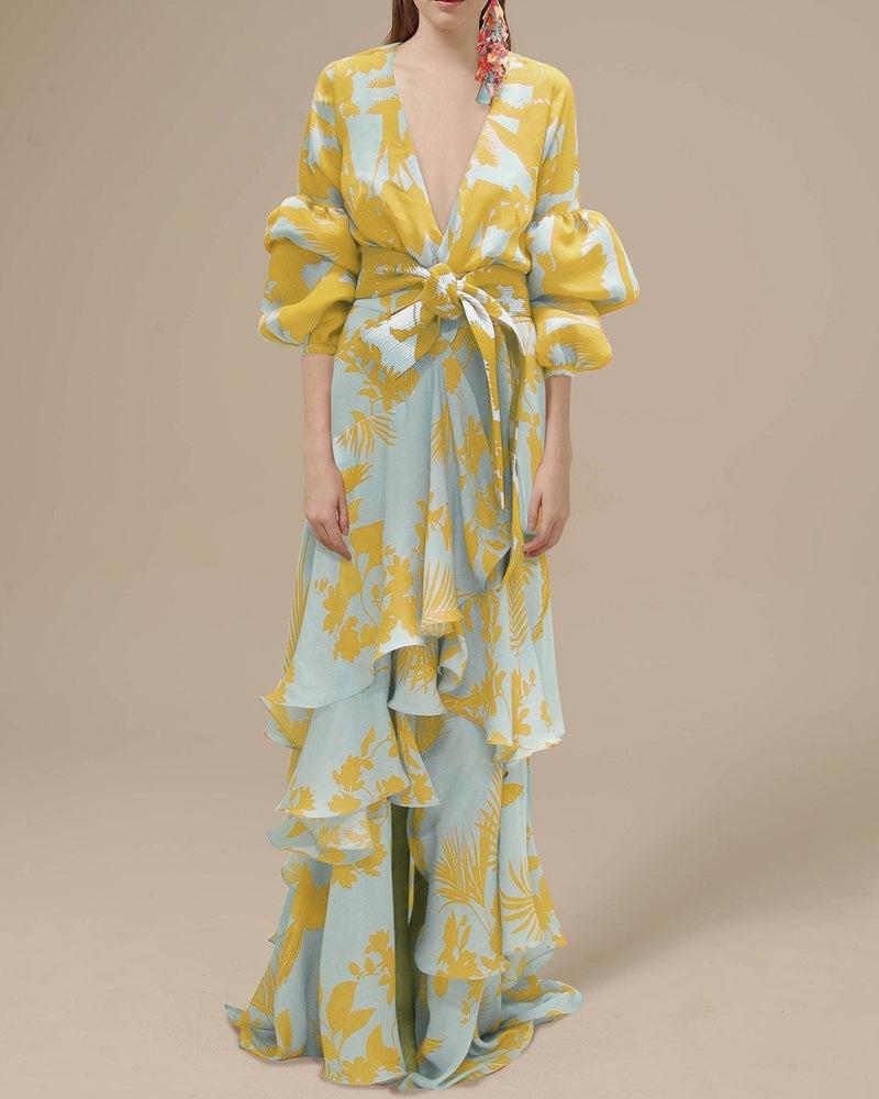 New Modern Deep V Neck Irregular Womens Dress B-63041 - Tuzzut.com Qatar Online Shopping
