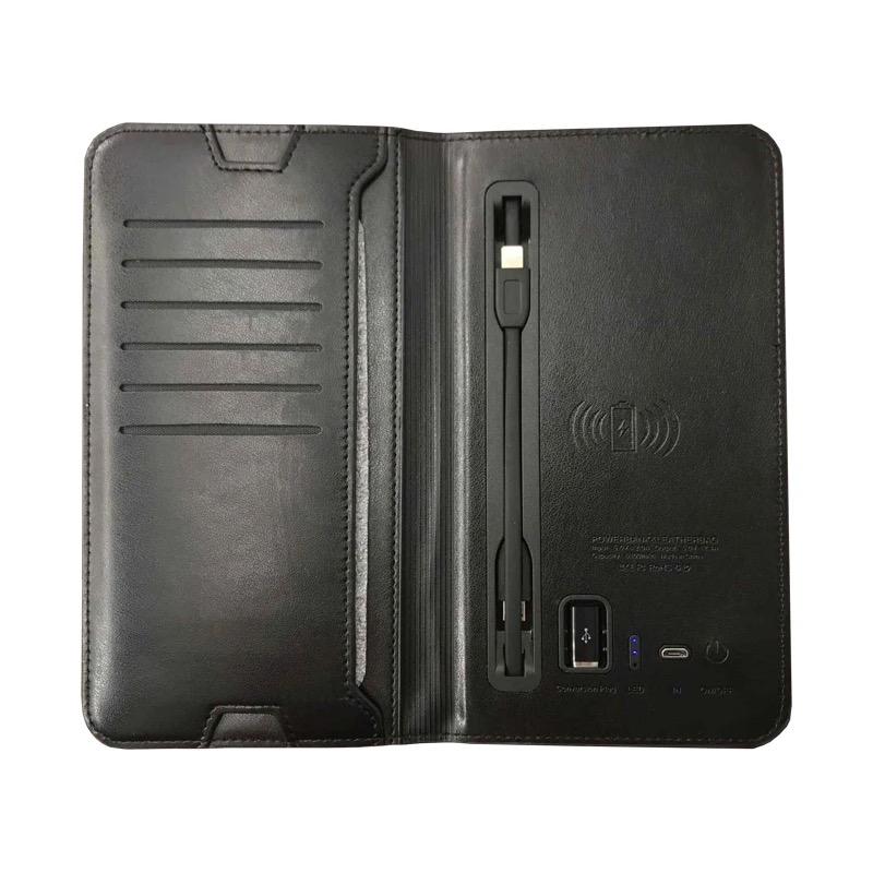 PU Leather Wireless Power Bank Wallet Mobile Charger with 6800mah PU Leather Wireless Power Bank Wallet Mobile Charger with 6800mah
