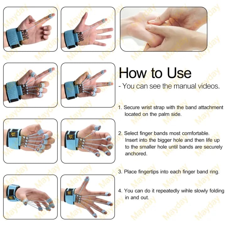 Finger Grip Device Strength Hand Finger Exerciser HW-301 - Tuzzut.com Qatar Online Shopping