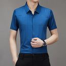 Men s Clothing Printed Casual Short Sleeve Business Formal Textured Summer Shirts TS311 - Tuzzut.com Qatar Online Shopping