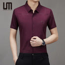 Men s Clothing Printed Casual Short Sleeve Business Formal Textured Summer Shirts TS311 - Tuzzut.com Qatar Online Shopping