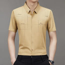 Men s Clothing Printed Casual Short Sleeve Business Formal Textured Summer Shirts TS311 - Tuzzut.com Qatar Online Shopping