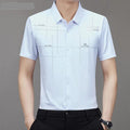 Men s Clothing Printed Casual Short Sleeve Business Formal Textured Summer Shirts TS311 - Tuzzut.com Qatar Online Shopping