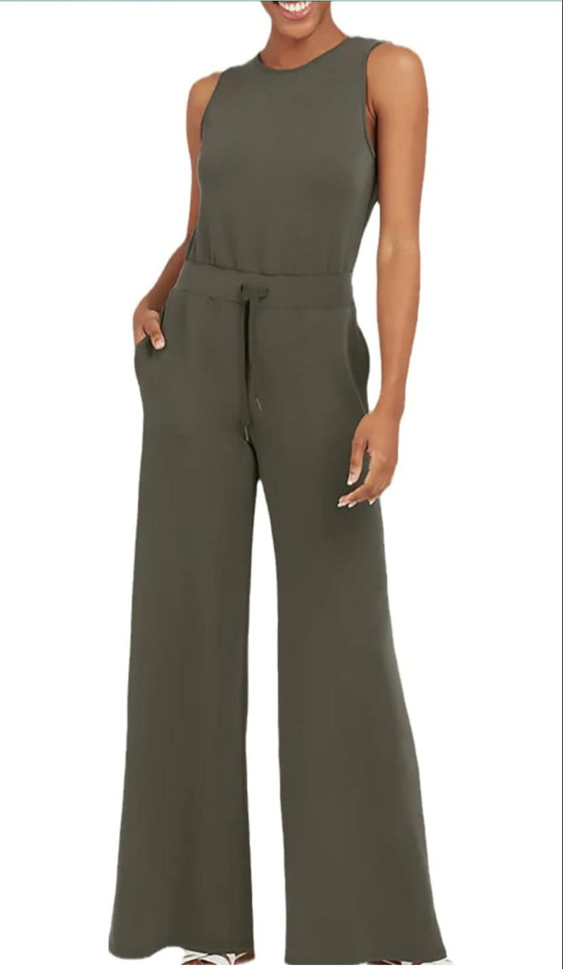 Jumpsuits For Women Wide Leg Pants Sleeveless Dress B-66550 - Tuzzut.com Qatar Online Shopping