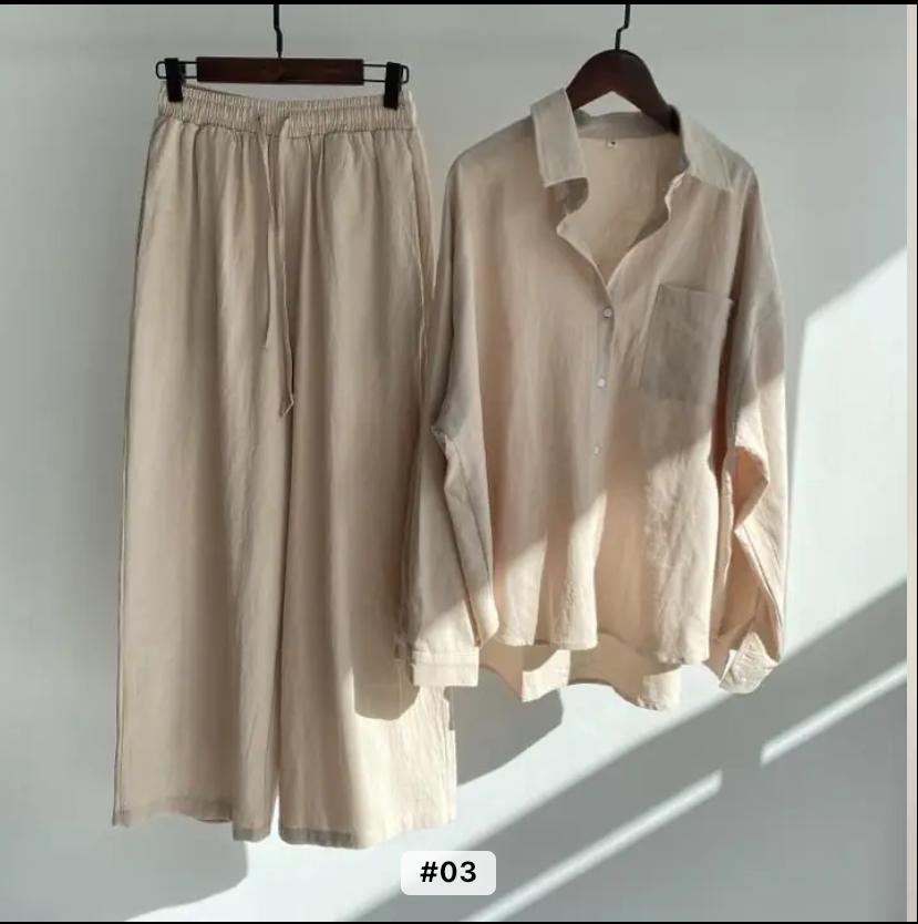 Retro Plus Size Women High Waist Loose Women's 2 Piece Sets TS40 Retro Plus Size Women High Waist Loose Women's 2 Piece Sets TS40