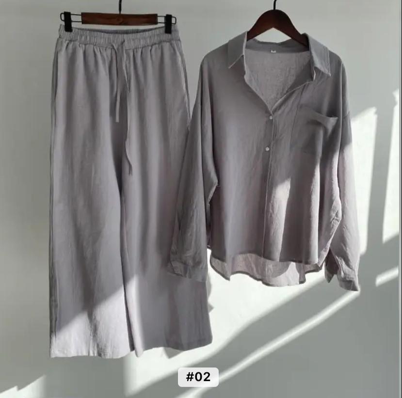 Retro Plus Size Women High Waist Loose Women's 2 Piece Sets TS40 Retro Plus Size Women High Waist Loose Women's 2 Piece Sets TS40