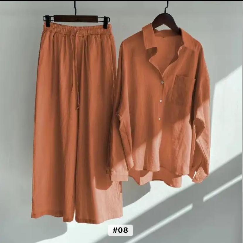 Retro Plus Size Women High Waist Loose Women's 2 Piece Sets TS40 Retro Plus Size Women High Waist Loose Women's 2 Piece Sets TS40