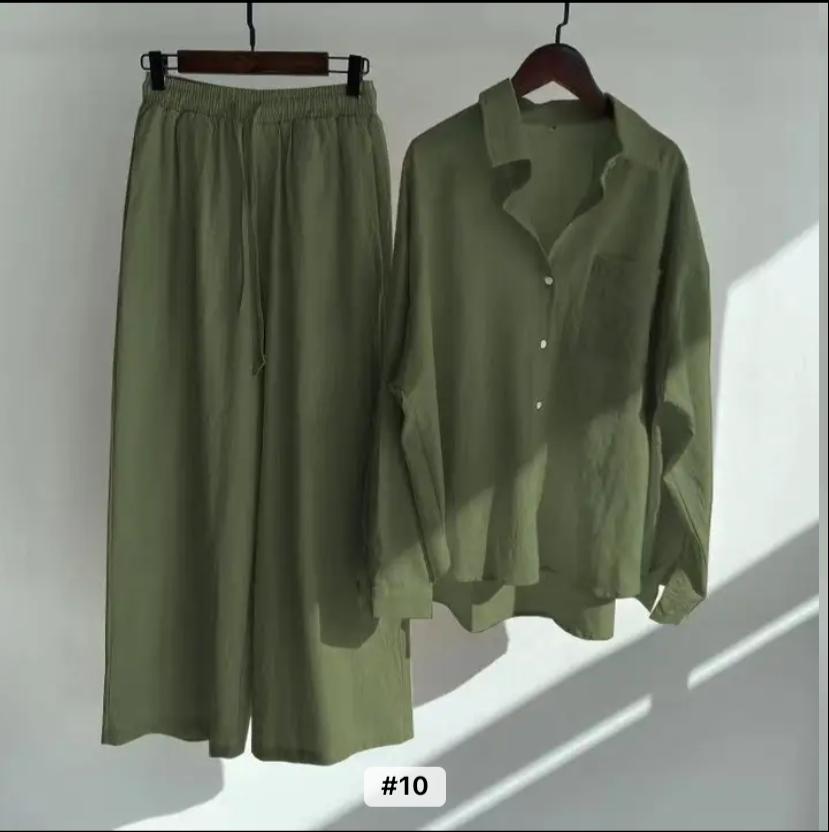 Retro Plus Size Women High Waist Loose Women's 2 Piece Sets TS40 Retro Plus Size Women High Waist Loose Women's 2 Piece Sets TS40